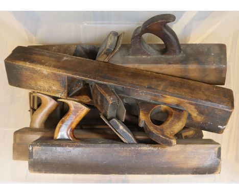 A box of woodworking tools