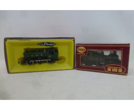 A boxed Hornby Railways OO gauge locomotive, GWR 0-6-0 R.051 and a GMR OO gauge tank locomotive in GWR livery. 