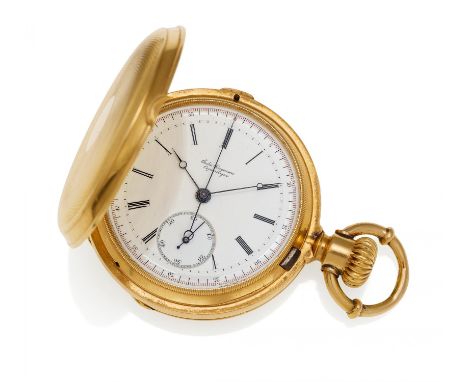 JULES JUERGENSENSavonette.Denmark, 2nd half of the 19th century.Hand wound. 750/-yellow gold, enamel dial, hands black, blued