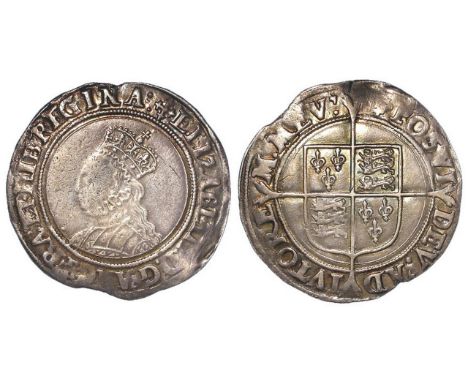 Elizabeth I silver shilling, Second Issue [1560-1561], mm. Cross-crosslet, Spink 2555, light marks, edge a little irregular b