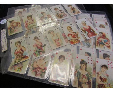 American Tobacco Co, complete set Beauties, Playing Card inset set 2 (typeset back) G or better cat value £520