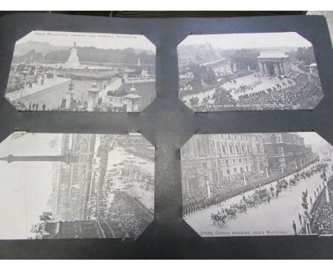 Very large red album containing original collection, must be viewed, some Royalty but mainly topographical, R/P's, etc (appro