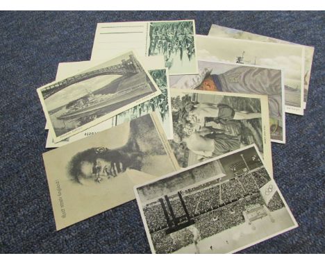 Nazi Germany, 10 cards including Olympics 1936, Battleship in Wilhelm Canal, Postal Stationary cards (3), Parades, Gunter Pri