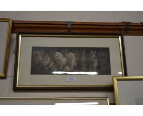 After Louis Wain, coloured print of cats