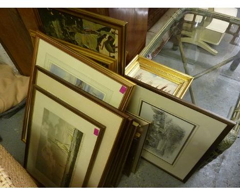 A collection of framed and glazed prints to include a framed and glazed John Elms - A Kennel at East, limited edition print