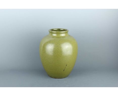 A Chinese tea-dust glazed ovoid jar, Guangxu mark but 20th century. The well-proportioned ovoid body rising to a short waiste