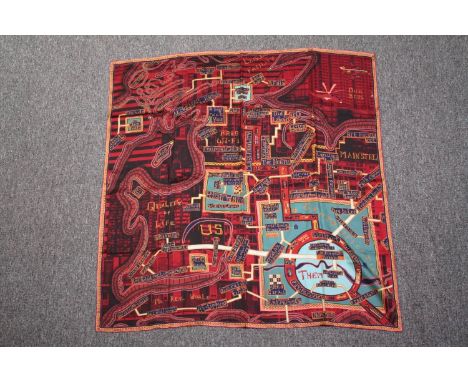 Grayson Perry, British, b.1960-, Red Carpet Scarf, 2017. A boxed hand rolled silk scarf in reds, produced for 'Grayson Perry: