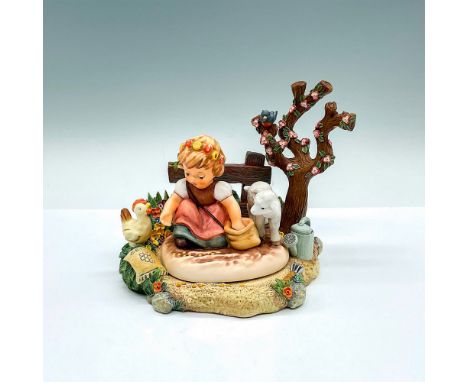 Limited edition and signed hand painted figure Spring Sowing (HUM 2086) with HummelScape sculpted base Seeds of Friendship. G