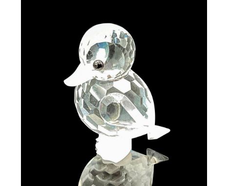 This duck figurine boasts a clear faceted body that reflects light beautifully, complemented by a frosted bill and feet, and 