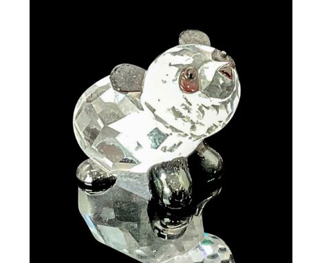 This adorable panda baby figurine is expertly crafted from a combination of clear and black crystal, capturing the lovable ch