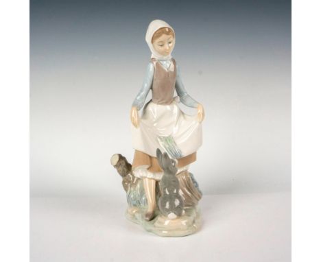 Retired Lladro Oriental Girl 4840 Porcelain Figurine Glossy 7.75 w  Repairs 