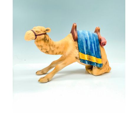 Beautifully made porcelain figure of a camel with a saddle kneeling. Part of the Goebel Nativity. Goebel W. Germany TMK6 back