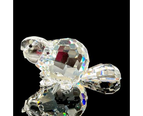 Lead crystal part of Endangered Species series, made with frosted crystal teeth and jet crystal eyes. Swarovski etched backst