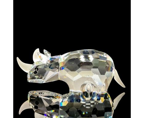 Lead crystal part of African Wildlife series, made with frosted crystal horns and tail. Swarovski etched backstamp. This item