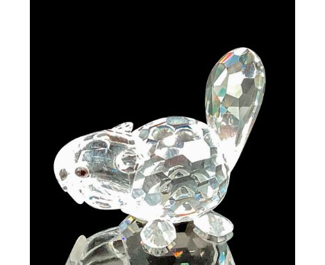 Introduced as part of the Endangered Species theme group, this baby beaver figurine showcases a clear faceted crystal body an