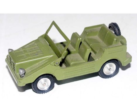 A Gama model No. 937 1/47 scale model of a Jeep, finished in green with spun hubs and silver headlights, loose example (NM)