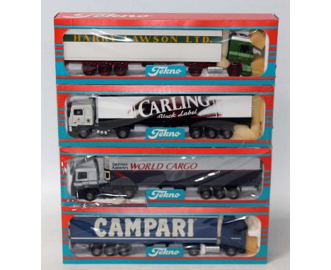 A Tekno 1/50 scale boxed road transport diecast group to include a British Airways World Cargo DAF tractor unit and refrigera