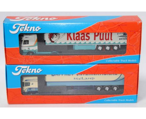 A Tekno 1/50 scale boxed road diecast group to include a Caffrey International of Ireland Topline 530 tractor unit with refri