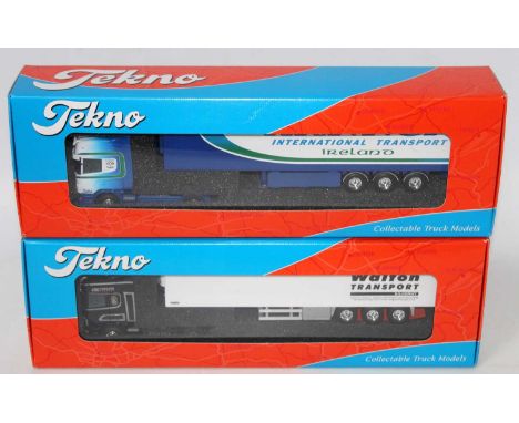 A Tekno 1/50 scale road transport diecast group to include a Walton Transport of Kilkenny Scania 480 Topline tractor unit wit