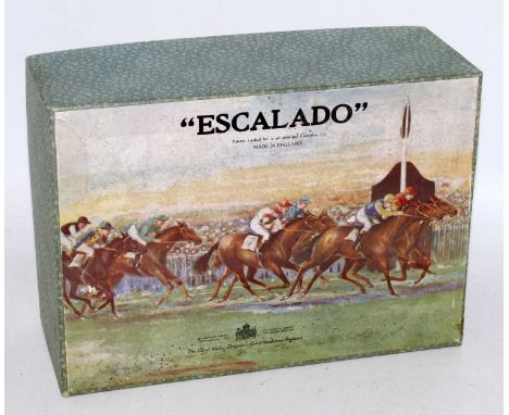 An original Chad Valley Escalado race game comprising of play mat, horses, interior packing pieces and instruction leaflet, h