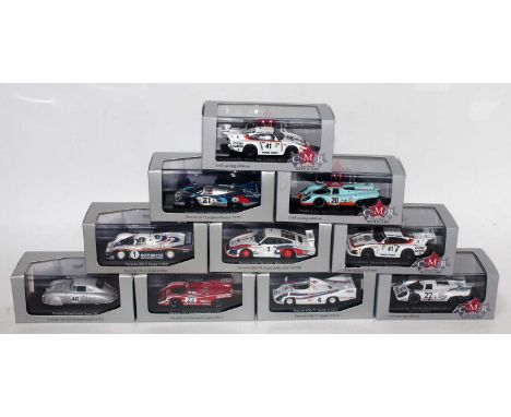 Ten boxed Minichamps and CMR Replicas 1/43 scale Porsche High Speed racing cars to include a Minichamps Porsche 917 1970 Le M