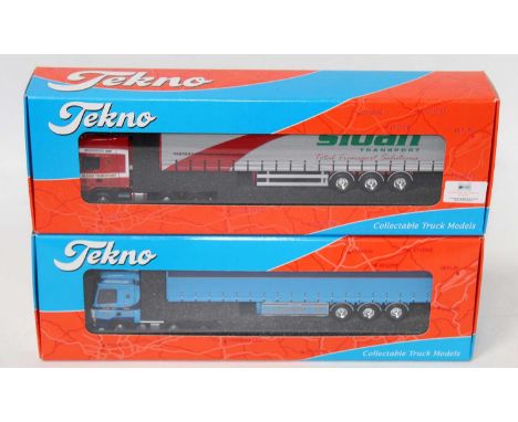 A Tekno 1/50 scale road transport diecast group, two boxed examples to include an AF Davison of Gilford, DAF CF Space Cab 430