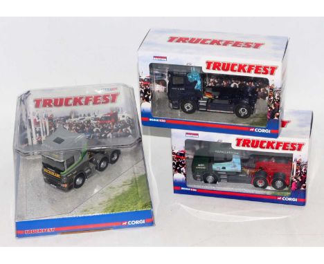 A Corgi Toys Truckfest 1/50 scale road transport diecast group, three boxed as issued examples to include Ref. Nos. CC12817, 