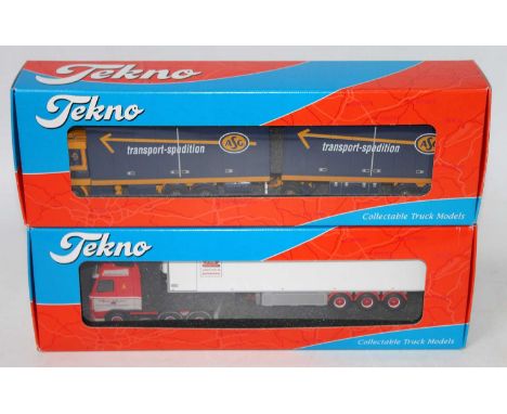 A Tekno 1/50 scale road transport diecast group to include a PB Anderson Volvo Globetrotter XL tractor unit with refrigerated