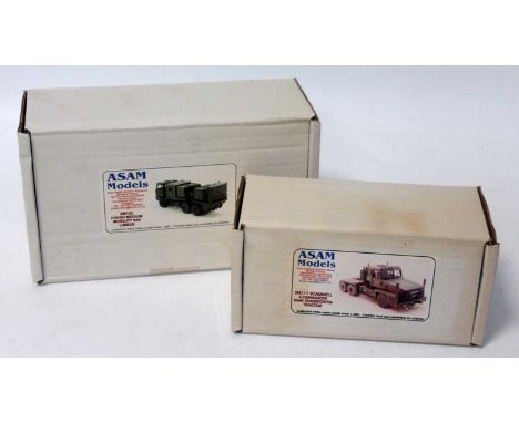 An Asam Models 1/48 sale white metal military kit group to include an SM122 Foden Medium Mobility 6x6 limber, together with a
