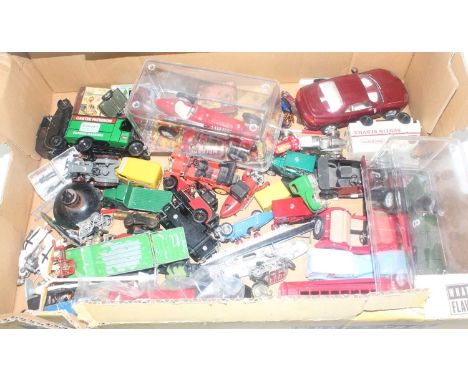 One tray containing a quantity of various mixed diecast and white metal models to include Matchbox Models of Yesteryear, Fine