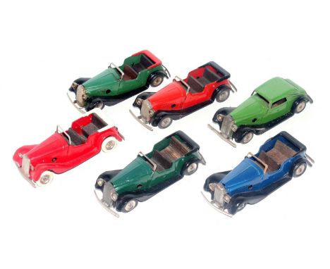 A Triang Minic tinplate and clockwork original and repainted saloon group, various examples to include Vauxhall Cabriolet and