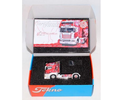 A Tekno 1/50 scale Rocks Transport model of a Scania R580 V8 tractor unit, limited edition example No. 17/175 pieces, with ce