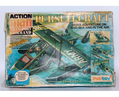 An Action Man by Palitoy boxed Pursuit Craft housed in the original heavily worn pictorial topped box, appears complete (G,BF