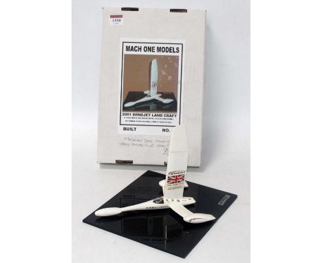 A Mach One Models 1/43 scale resin and white metal factory hand built model of a 2001 Wind Jet Land Craft housed on perspex d