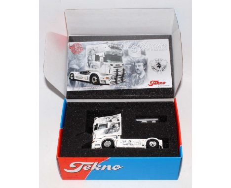 A Tekno 1/50 scale limited edition model of an S&amp;N Caravans Scania R620 tractor unit finished in white with Only Fools &a