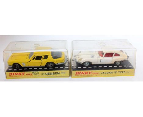 A Dinky Toys plastic cased diecast group to include a No. 188 Jenson FF comprising of yellow body with black interior togethe