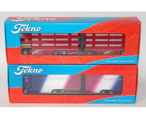 A Tekno 1/50 scale road haulage boxed diecast group, two examples to include a limited edition Tiziano Zampieri of Italy Scan