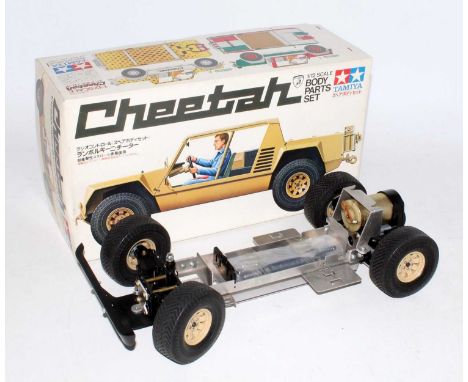 A Tamiya model No. SP1061 part made model of a 1/12 scale Lamborghini Cheetah, chassis has been mainly constructed and all ot