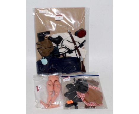A collection of Action Man outfits, accessories and limbs, to include French Foreign Legion (2nd issue), Scout Cowboy clothin