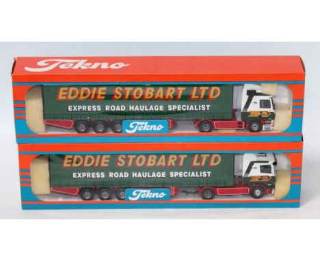 A Tekno 1/50 scale road transport Eddie Stobart related diecast group to include a Mercedes Benz H251 tractor unit with curta