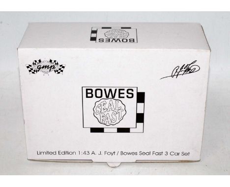 A GMP model No. 7681 1/43 scale limited edition AJ Foyt/Bowes Seal Fast Special 3-piece gift set, limited edition example No.