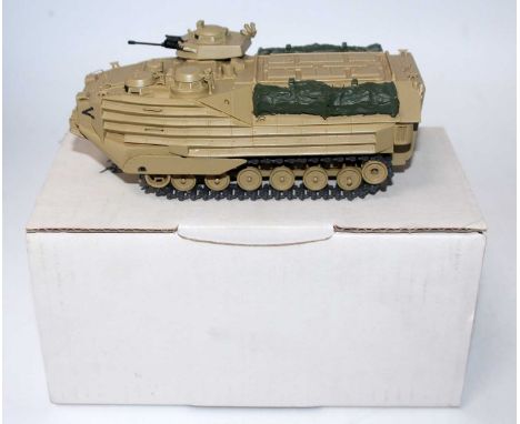 A Gasoline conversion white metal and resin model of a US Marine Corp modern track amphibious personnel transport vehicle AAV