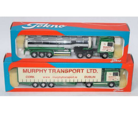 A Tekno 1/50 scale Murphy Transport Ltd road haulage diecast group to include a DAF 95/480 tractor unit and a tanker trailer 