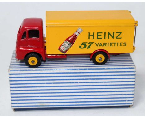 A Dinky Toys No. 920 Heinz 57 Varieties guy delivery van, comprising of red cab and chassis with yellow back and ketchup bott
