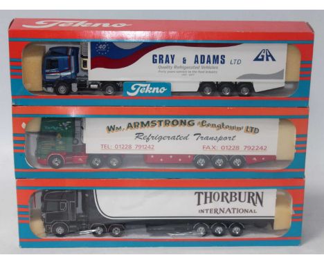 A Tekno 1/50 scale British Collection road transport diecast group, to include a WM Armstrong Ltd Scania 70th anniversary Top