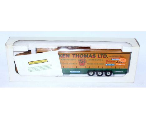 An Eligor 1/50 scale limited edition of a Ken Thomas Ltd of Cambridgeshire Scania tractor unit and curtainside 40ft trailer w