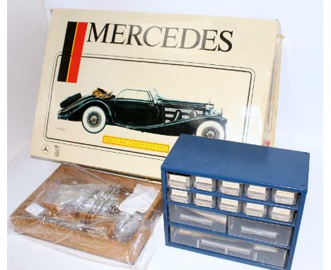 A Pocher kit No. K/74 1/8 scale plastic white metal and resin kit for a 500K-AK Cabriolet 1935 saloon, housed in the original