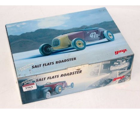 A GMP model No. 1802803 1/18 scale model of a limited edition Peach State Special Salt Flats Roadster, finished in yellow and