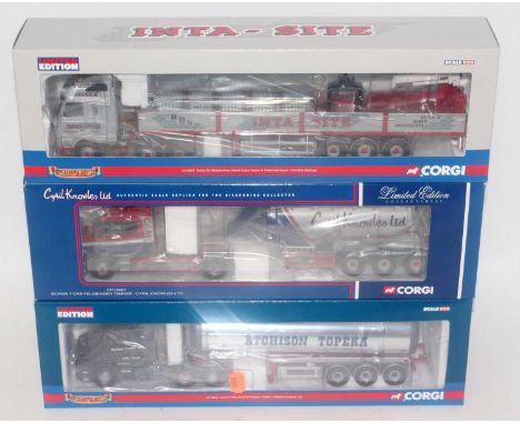 A Corgi Hauliers of Renown 150 scale road transport diecast group, three boxed as issued examples to include Ref. Nos. CC1281