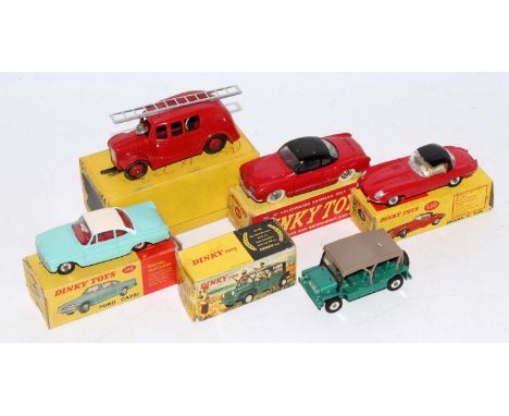 A collection of boxed, loose, and empty box Dinky Toy related diecasts and ephemera to include a No. 143 Ford Capri and No. 1